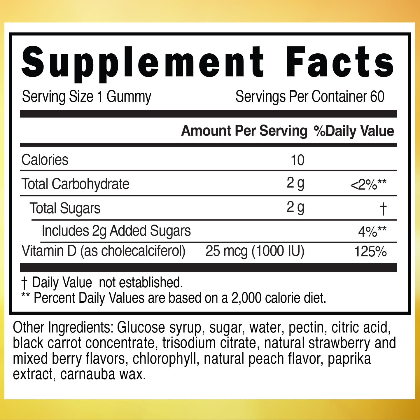 Sunshine Vitamin D3 Gummies - 1000IU